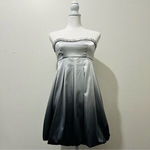 Silver Obre Satin Pleated Dress Sz: S Cute & Comfy